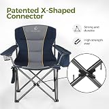 ALPHA CAMP Camping Chair Heavy Duty Foldable 450lbs Cup Holder Cooler Blue view 2