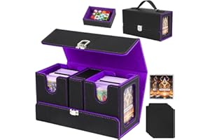 Commander Deck Box for MTG, 3-in-1Card Deck Display Case with Portable Handle, TCG Card Storage Box, Holds 200+ Double-Sleeve
