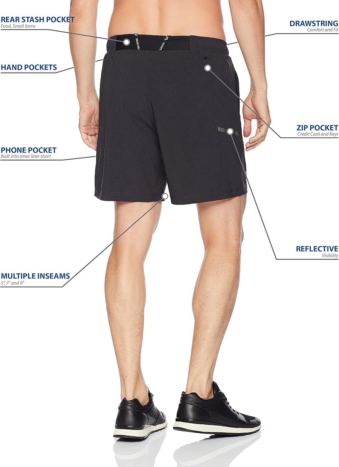  Brand - Peak Velocity Men's Build Your Own 2-in-1 Run Short (Multiple Inseams): Clothing