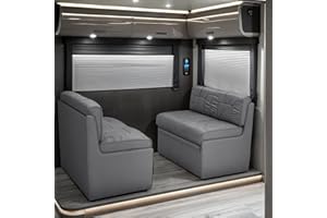 Qualitex De Leon RV Dinette, Bed with Storage, Ultimate Leather, Charcoal