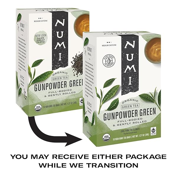 NUMI ORGANIC GUNPOWDER GREEN TEA – 18 GREEN TEA BAGS – MICROPLASTIC FREE