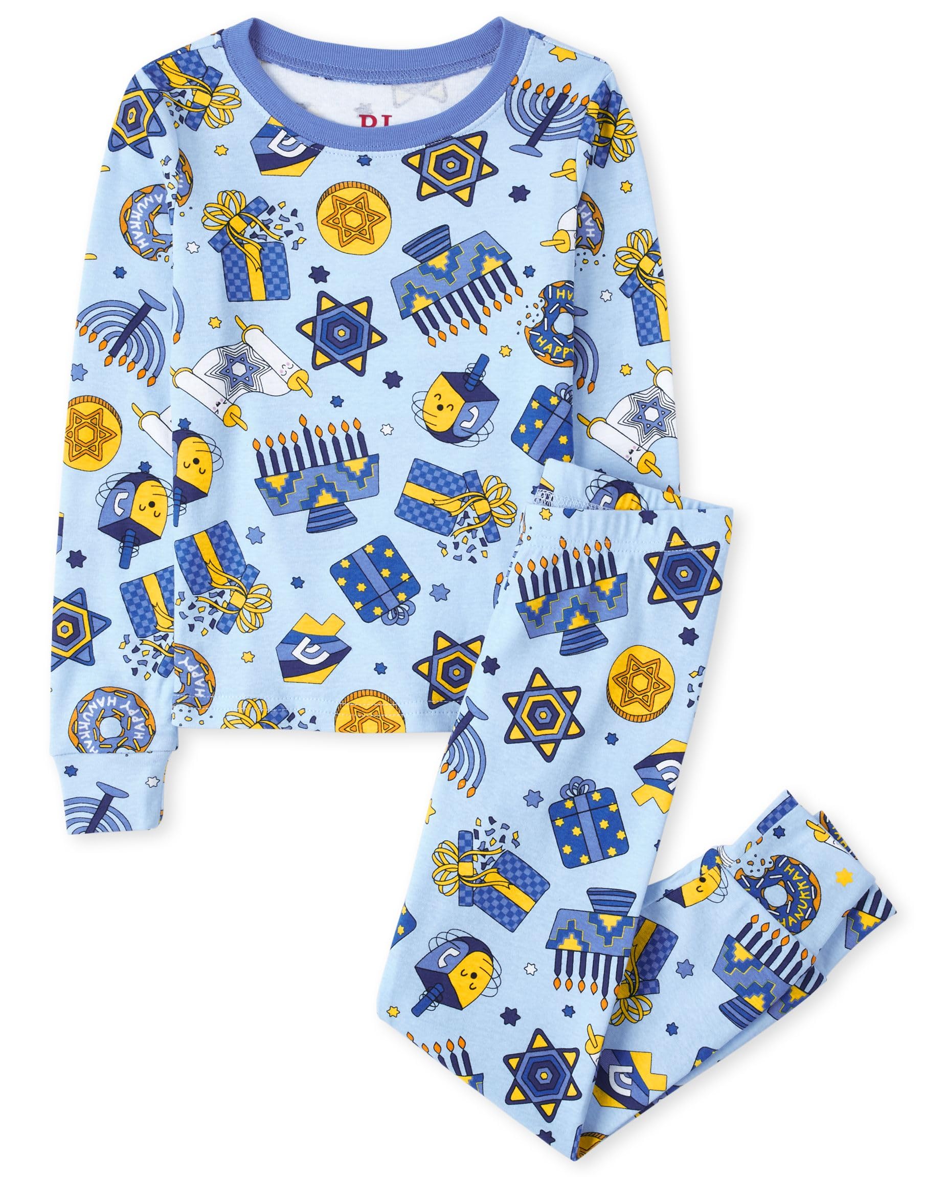 Photo 1 of The Children's Place baby girls Family Matching Christmas Holiday Sets, Snug Fit 100% Cotton, Adult, Big Kid, Toddler, Pajama Set, Hanukkah, 12 US