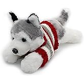 Vintoys Soft Plush Toy Lying Siberian Husky Plush Puppy Stuffed Animals Dogs 12"