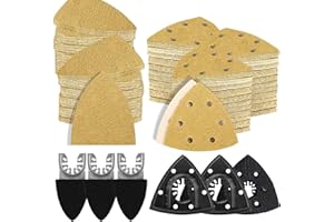 AOZZY 186PCS Replacement For DeWalt Oscillating Tool Sanding detail Pads - Multi Tool Triangle/Finger Sandpapers-a Range of Grits Available Uesd for Sand Door Frame old Furniture etc Not Starlock Compatible