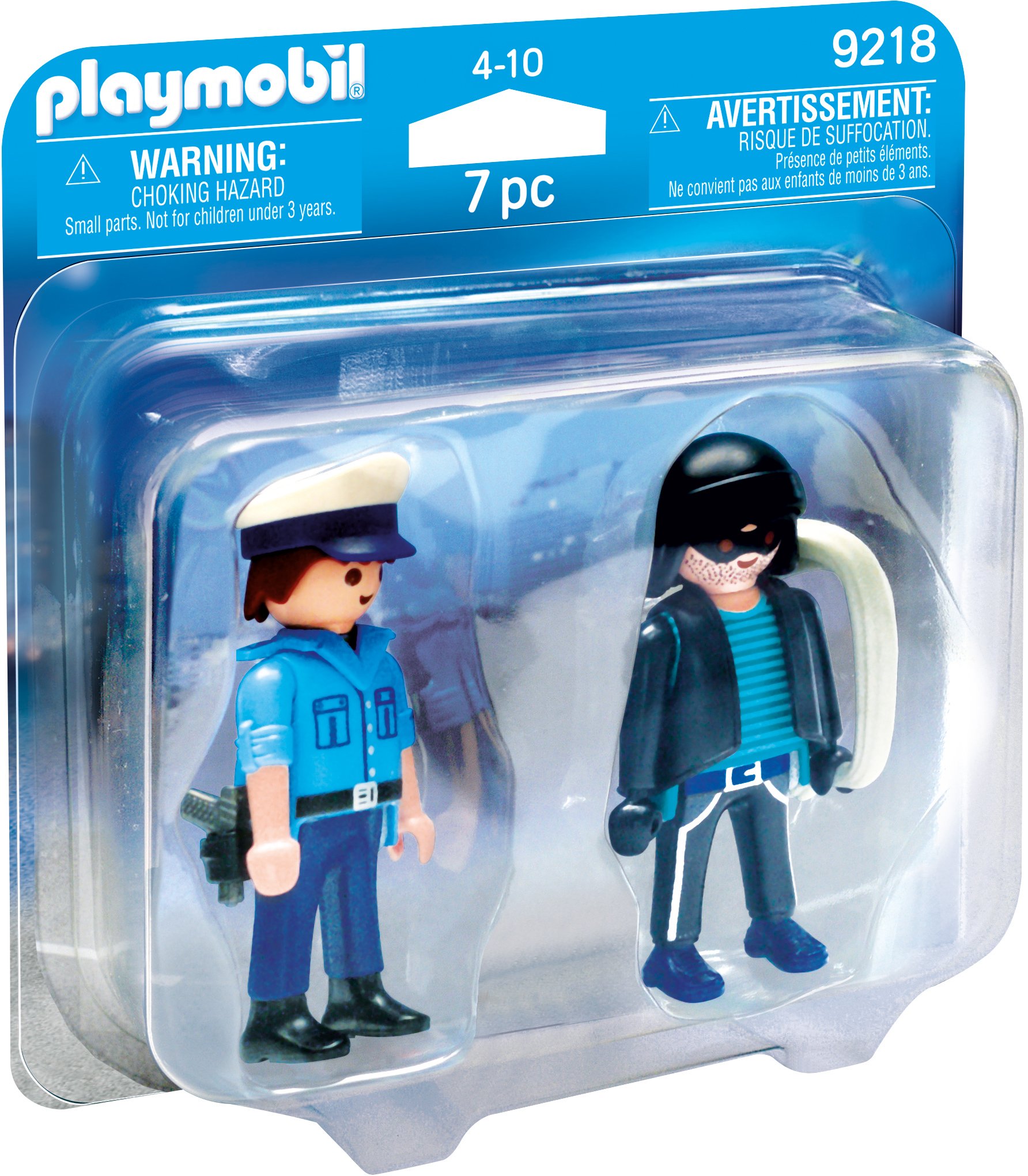 PlayMOBIL 9218 Collectable Policeman and Burglar Duo Pack of 1, Fun Imaginative Role-Play, PlaySets Suitable for Children Ages 4+