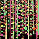 508feet Paper UV Neon Garland Black Light Neon Streamers Glow in The Dark Party Supplies for UV Blacklight Reactive Fluorescent Wedding Birthday Neon Party Supplies and Decorations
