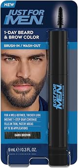Just For Men 1-Day Beard Brow Colour Brush Dark Brown Instant Grey Coverage