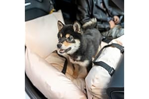 Dog Car Seat for Medium Dogs, JONGEE Washable Puppy Seat with Upgrade Zipper Thick Cushion Leash＆Large Storage Bag,69×63×42CM