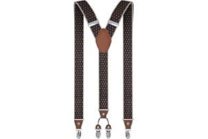trilece Mens Suspenders Solid Straight Clip Adjustable Y Back Costume Wedding Prom Tuxedo Dress Suspenders