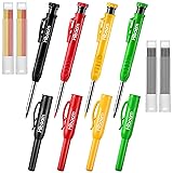 Hiboom 4 Pack Mechanical Carpenter Pencils with 24