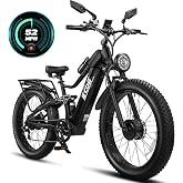 EcoE 8OOOW Dual Motor Electric Bike for Adults 5OMPH 60V32A 26x4 Fat Tire1 | UL2849 60V32A 26*4IN hydraulic brakes Shimano 7-Speed lectric dirt bike mountain