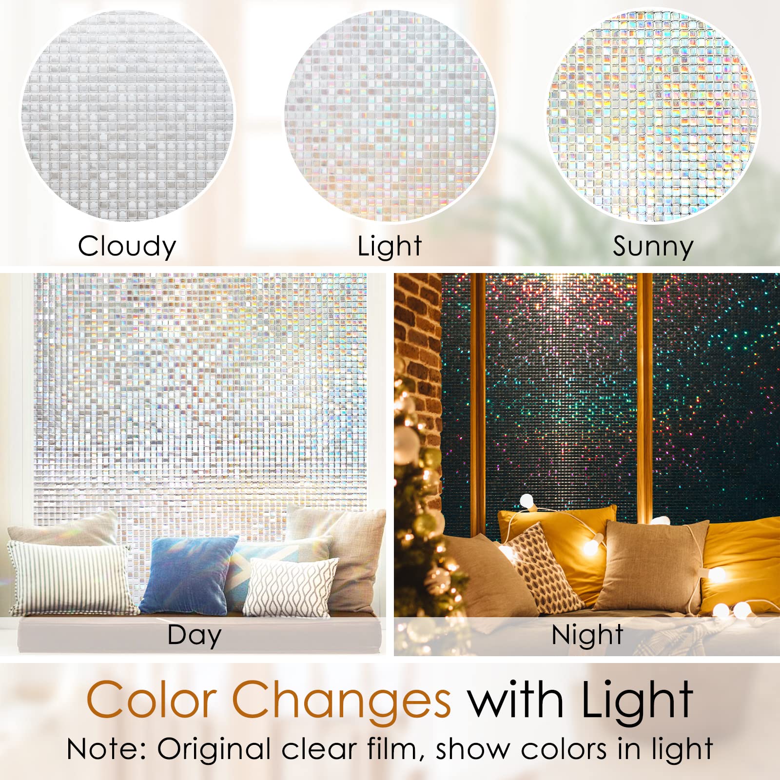 NINETREX Window Privacy Film,Stained Glass Frosted Tunisia