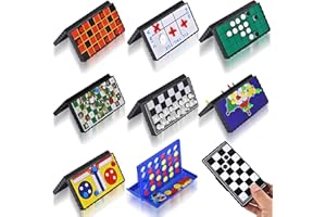 COLORGO 8-in-1 Mini Magnetic Chess Game Set with Portable Folding Magnet Board Pocket Games, Family Trips Camping Activities Party Games for Kids and Adults
