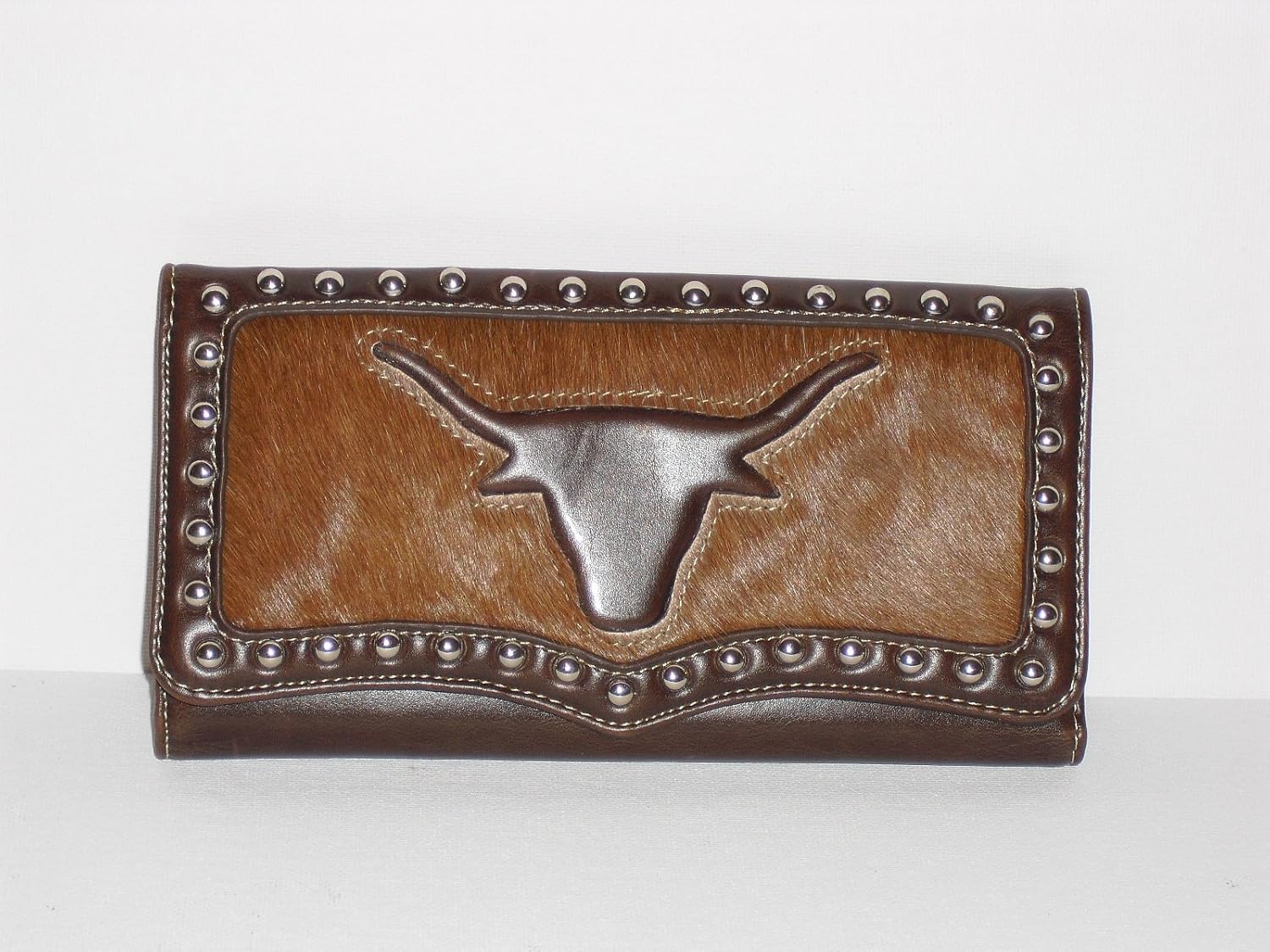 UT Texas Longhorns Leather & Cow Hair Women's Clutch