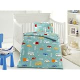 Anker Copripiumino Bimbi 100x135 Cm Con Federa 40x60 Cm - Cotone Renforcé Righe Beige