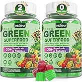 Super Greens Multivitamin Gummies, Daily Greens Superfood Gummies w/Spirulina, Chlorella, Multivitamins, Prebiotic Fiber, Adaptogens, Support Digestive & Gut Health, Immunity, Focus & Energy, 120Cts