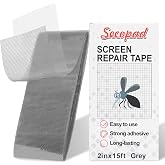 Secopad 2" x 180" (15FT) Screen Repair Tape, Fold Screen Repair Kit, Grey | Window Screen Patch, Quick Repair, Strong Adhesive, Easy to Use, For Mesh Window &amp; Door, Cuttable Fiberglass, No Tools Needed