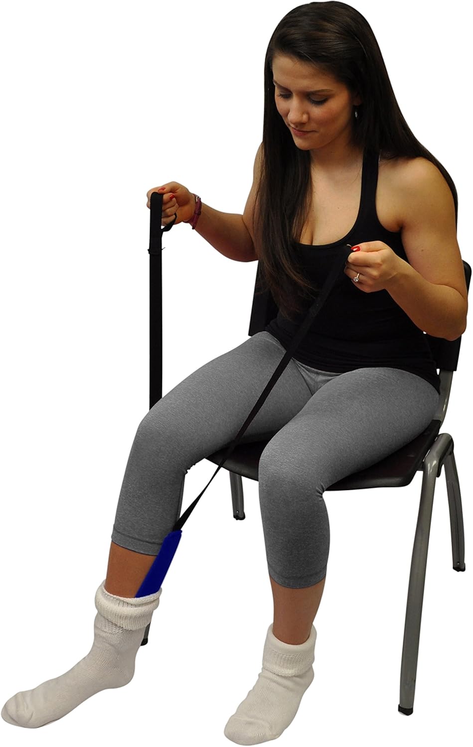 Blue Jay ‘Get Your Sock On’ Flexible Sock Aid - 25 in. Looped Handles, Flexible Plastic Inner Core. Daily Living Sock Aids: Health & Personal Care