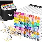 Kebuye Alcohol Markers Set 80 Colors, Art Markers for Adult Coloring Dual Tip Permanent for Drawing Sketching, Alcohol Based Markers with Case Perfect for Adult Artists Students Gift