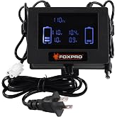 FOXPRO Dual Charger | 120VAC &amp; 12VDC Connectors, LCD Screen, Smart Charge up to 1Ah, X-Series Compatible, International Adaptors Included