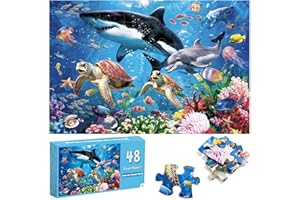 Pawparty Floor Puzzle for Toddlers, 48 Piece Large Jumbo Puzzle for Kids Age 4-8, 2 x 3 Feet Giant Toy Educational Puzzle (Un