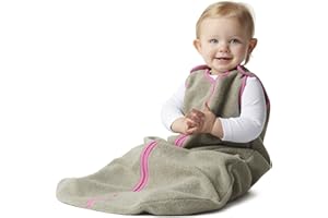 baby deedee Sleep Nest Fleece Baby Sleeping Bag, Wearable Blanket, Mocha Hot Pink, 6-18Month