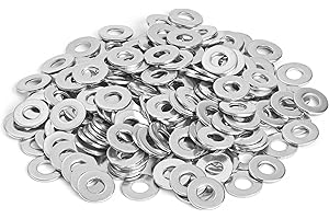 Kirphealy 100Pcs Flat Washers for Screws, 1/4" Small Washer, Premium 18-8 (304) Stainless Steel Washers for Bolts, Anti-Rust, Heavy Duty Washers Set-Industry-Widely Used