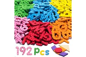 LAXDACEE 192 Pcs Magnetic Letters Numbers 9 Color(With Pattern Blocks,Symbols) Foam Set, Alphabet Magnets Gift for Preschool Kids Children Toddler Educational Fridge Refrigerator Toy, Classroom School Learning