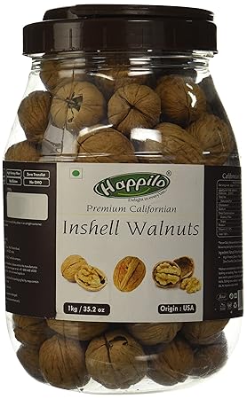 Happilo Premium 100% Natural Californian In Shell Walnut Kernels, 1kg (Free Rupees 400 Bookmyshow Voucher)