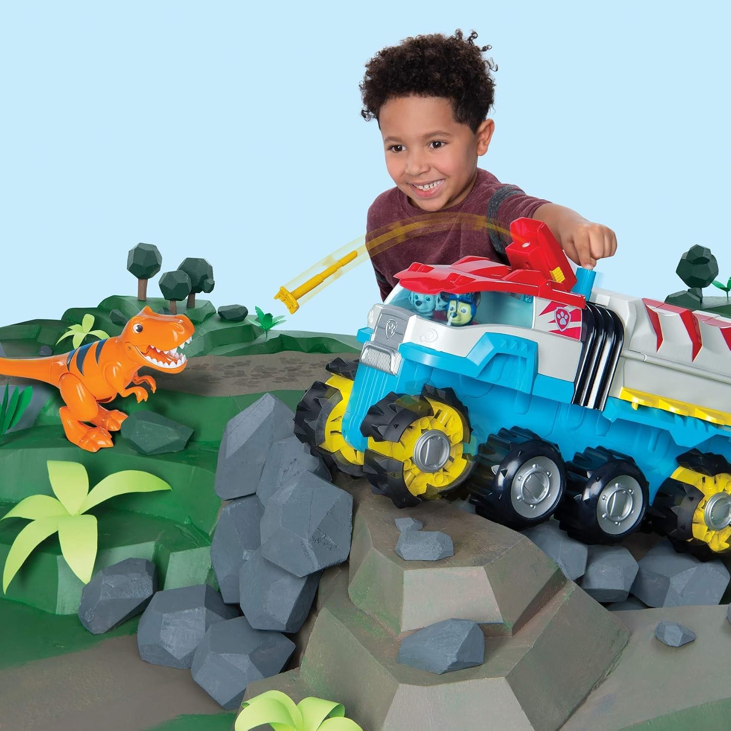 PAW Patrol Dino Rescue Dino Patroller Motorised Team Vehicle with Exclusive Chase and T-Rex Figures - Image 5