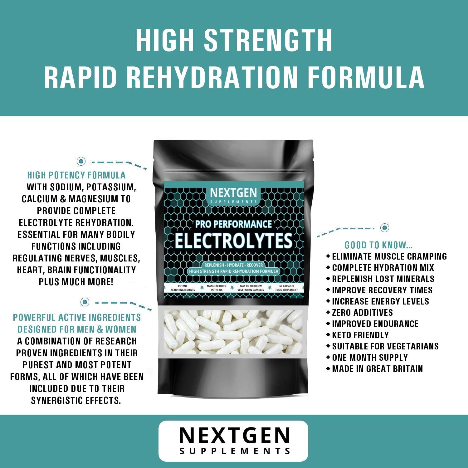 Pro Performance Electrolytes Tablets Rapid Hydration Replenish Lost Minerals & Salts, 60 count (Pack of 1) - Image 4