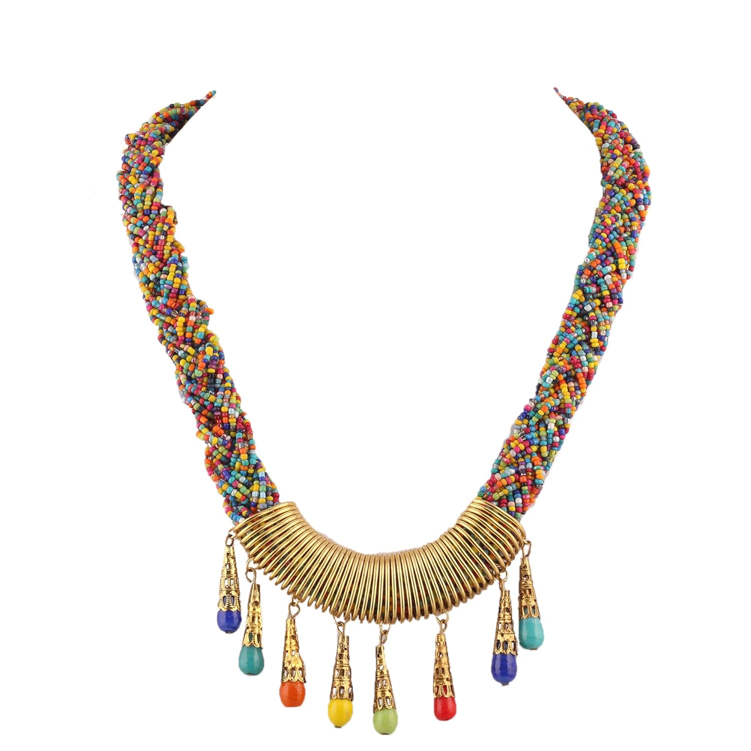 dca glass and metal women necklace multicolor