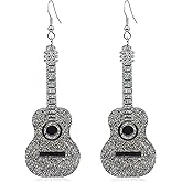 QUSIJIA Novelty Punk Music Renaissance Dangle Earrings Bass Electric Guitar Dangle Drop Earrings For Women