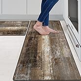 MAYHMYO Anti Fatigue Kitchen Mat - Set of 2 - Taupe Abstract Art Comfort Mats - Cushioned, Non Slip Floor Mat,17.3 x 29 x 0.4 inch + 17.3 x 47 x 0.4 inch