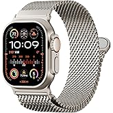 TRA Milanese Loop Band Compatible with Apple Watch 49mm 46mm 45mm 44mm 42mm Men Women, Stainless Steel Mesh Metal Magnetic Clasp Strap for iWatch Series 11 10 9 8 7 6 5 4 3 2 1 Ultra SE