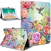 Lokigo Case for iPad 9th/8th/7th Generation 10.2 inch (2021/2020/2019) with Pencil Holder, Premium Stand Case with Auto Wake/Sleep,Soft TPU Back Shell Cover for iPad 10.2 Inch-Hummingbird