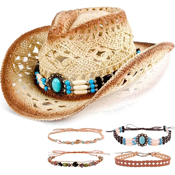 1422 Straw Cowgirl Hat For Women, Foldable Western Beach Cowboy Hat Western Cowgirl Straw Hat Handmade Dome Hollow Sun  main image 3