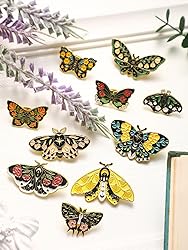 10 Pieces Butterfly Enamel Pins Set Cute Enamel