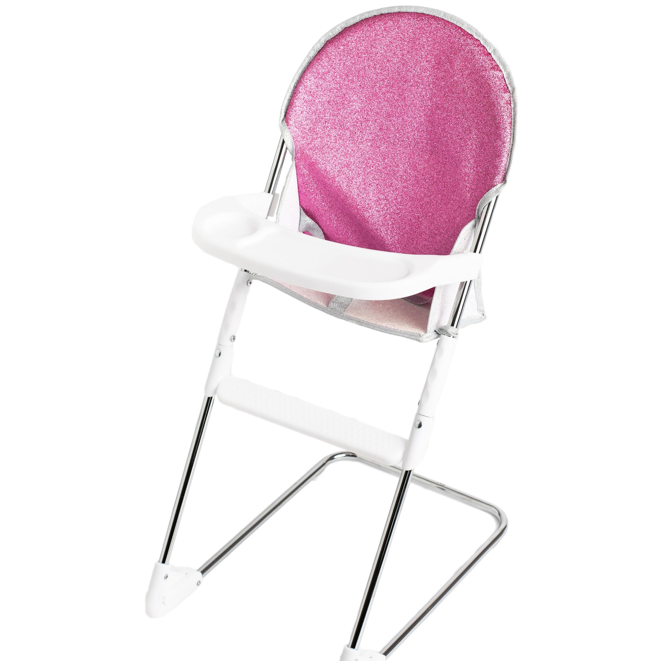 Roma Dolls High Chair - Foldable Baby Doll High Chair with Tray, Cute bear Print, Metal Frame, Fits Dolls 28-42cm, Toy Feeding Chair, Ideal, Doll Feeding Set (Stephanie)