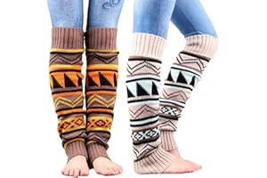Yaofavo Women's Knitted Leg Warmer, Knee High Socks Boot Winter Leg Sleeve Warm Yoga Footless Socks Stocking for Women Girls