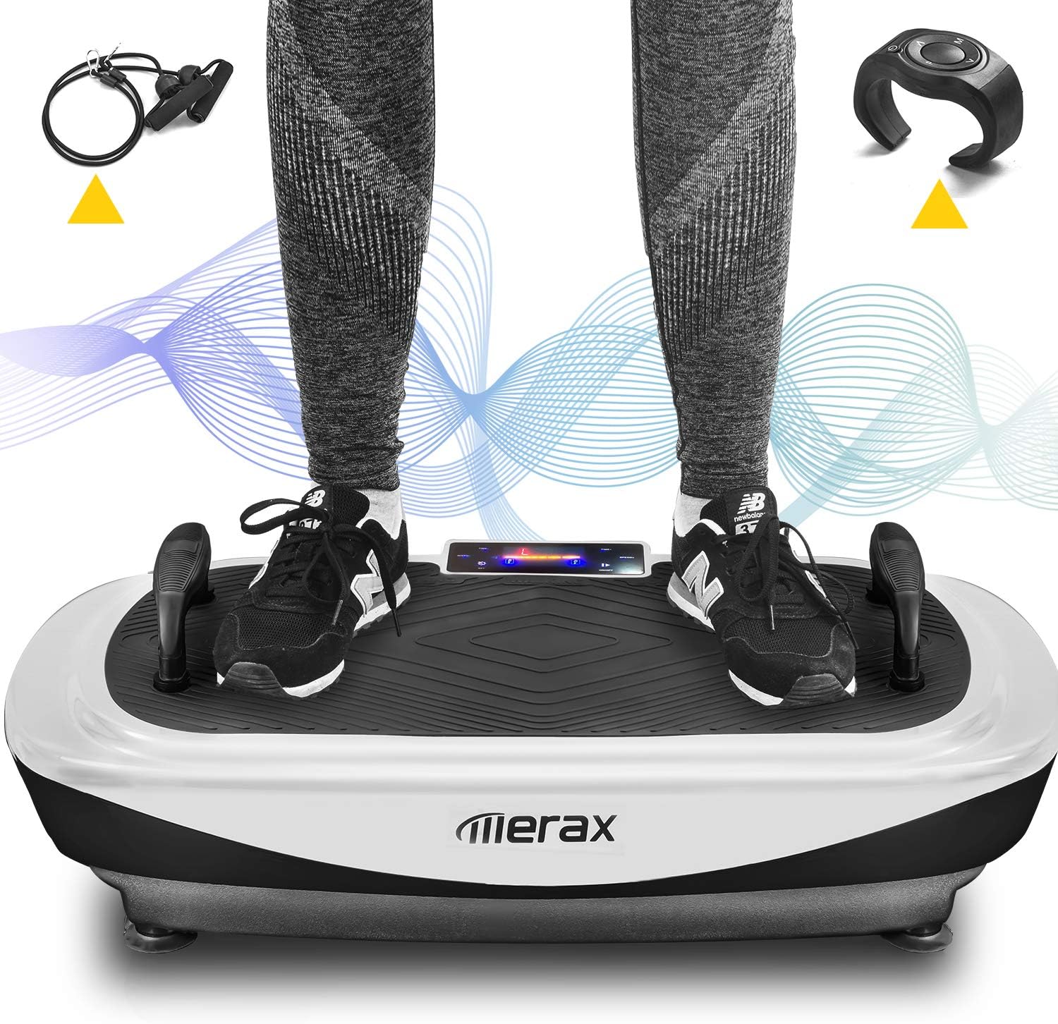BTM Merax 4D Motor Vibration Platform Machine, Vibration Trainer, Vibration Oscillation & Micro Vibration platform with Loop straps, Push-up Handles