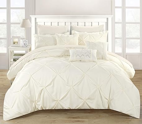 Chic Home Hannah 8 Piece Comforter Set, Twin, Beige