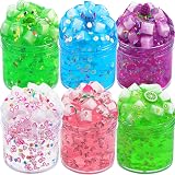 Kilpkonn Clear Jelly Crunchy Slime Kit 6 Packs Non Sticky Slime for Kids