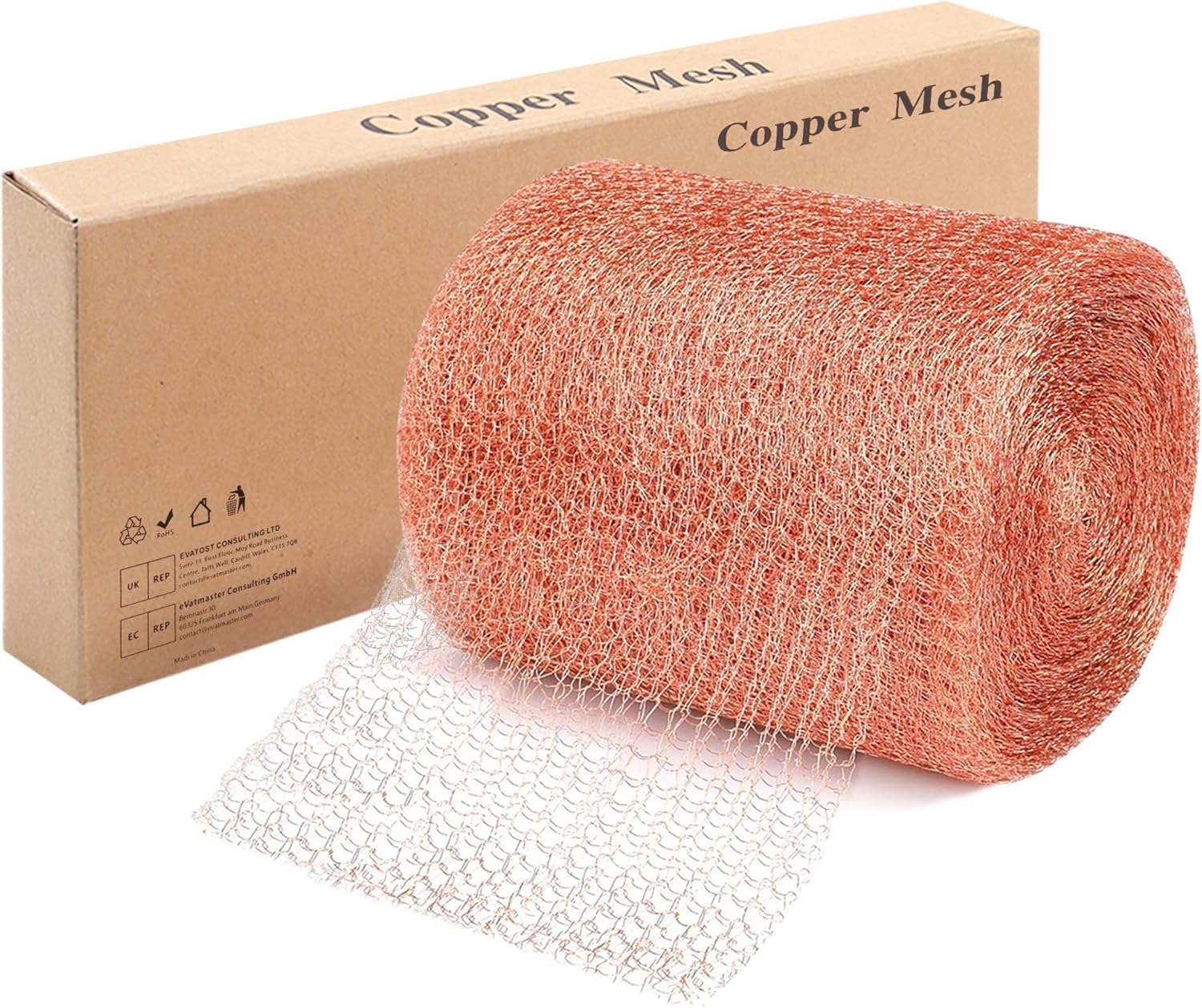 Pure Copper Mesh Rodent Pest Control, 40 Feet Fine Wire Mesh Roll for Mouse Hole Filler, Rat Proofing, Snail & Slug Deterrent, Copper Wool Alternative for Home & Garden
