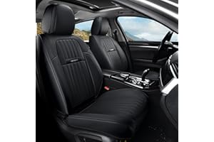 Coverado Seat Covers, Car Seat Covers Front Seats, Car Seat Cover, Car Seat Protector Waterproof, Car Seat Cushion Nappa Leather, Black Seat Covers for Cars Carseat Cover Universal Fit for Most Cars