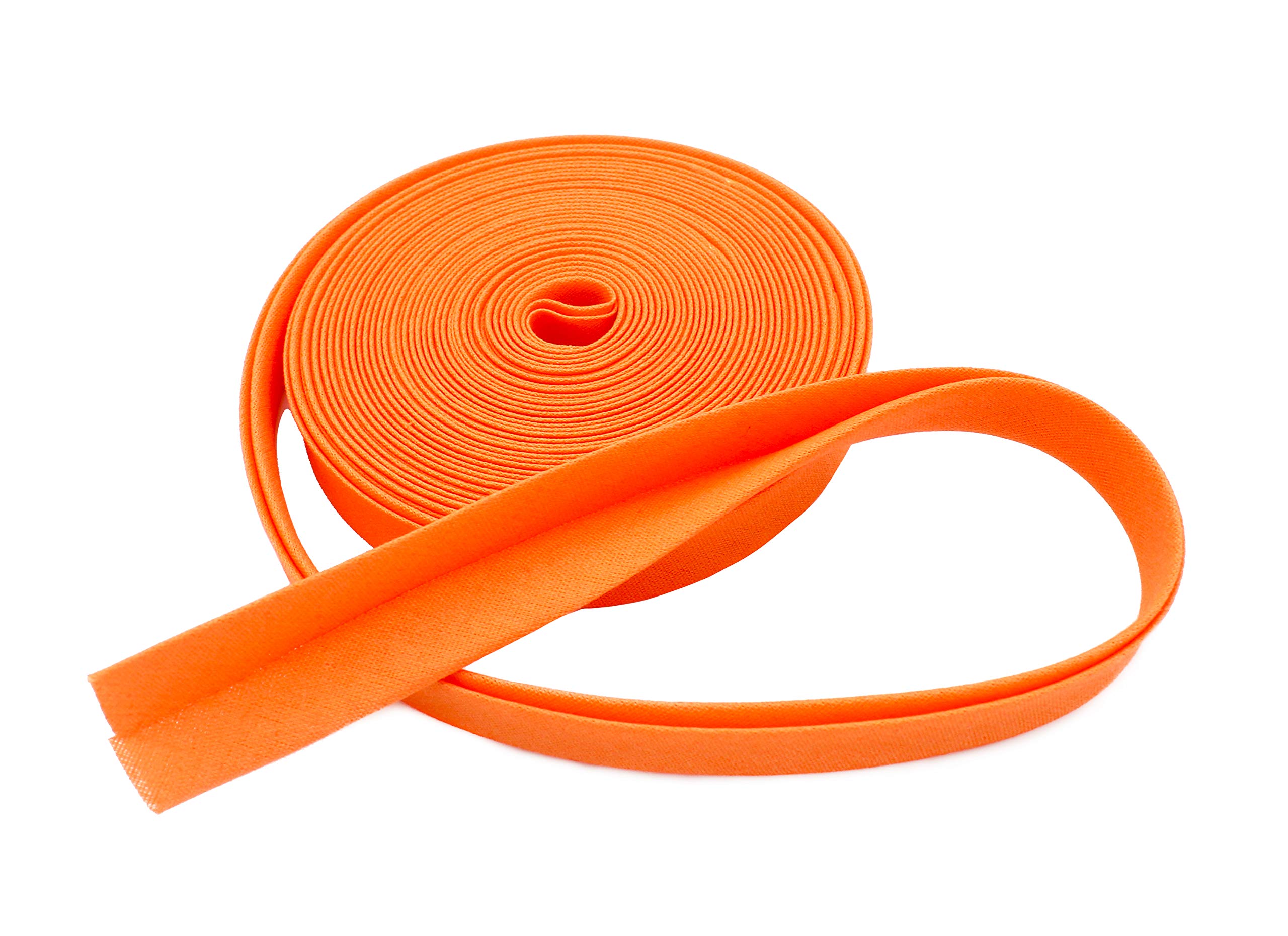 Double-fold Bias Tape 1/2" Wide ~ Poly Cotton (5 Yards, Orange)