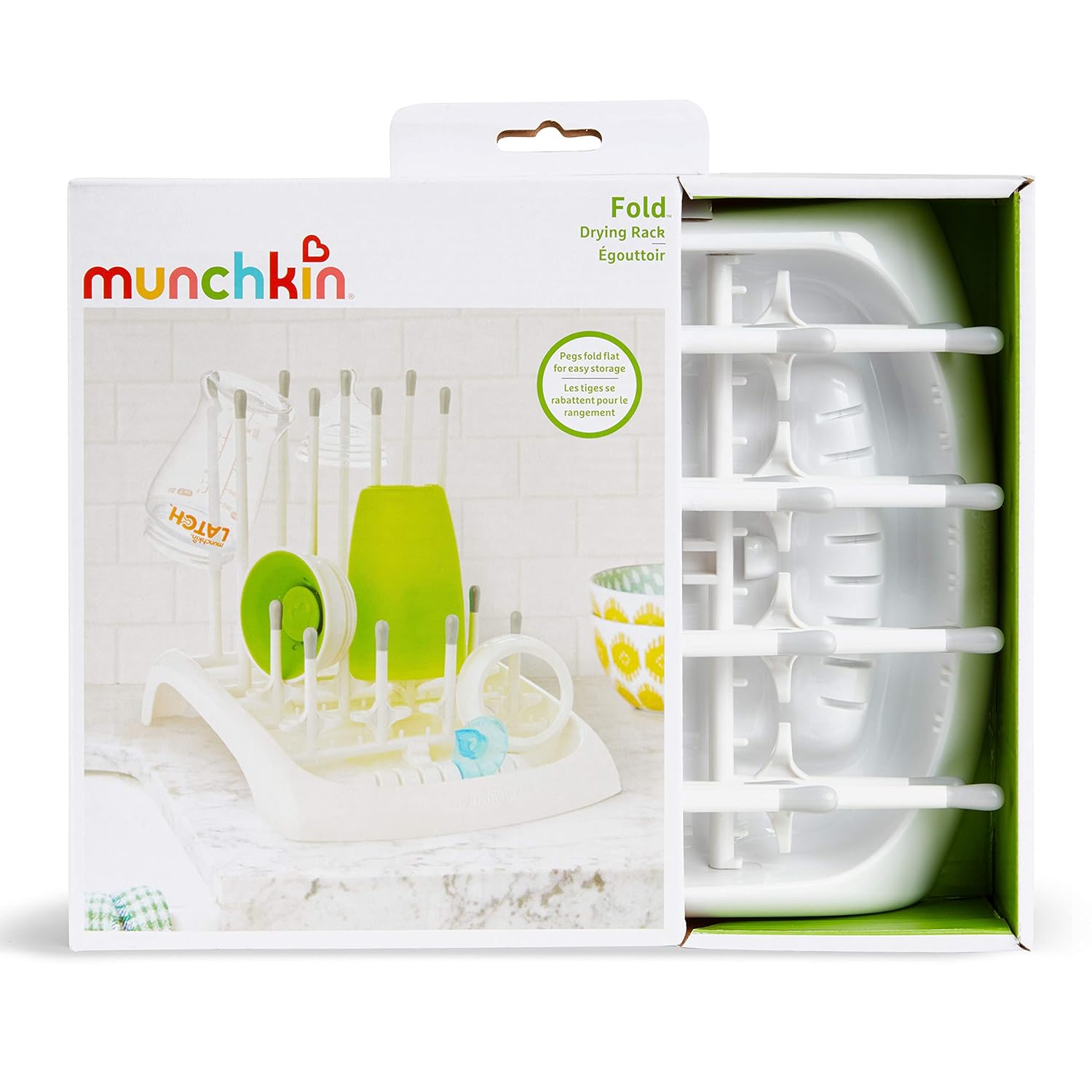 Munchkin Fold Baby Bottle Countertop Drying Rack, Grey : Baby