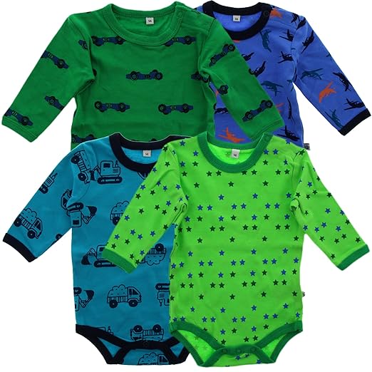 Pippi Baby - Jungen Poloshirt Body LS AO-Printed (4-Pack)