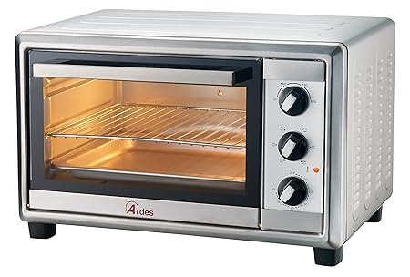 Ardes Ar6224x Forno Elettrico Ventilato In Acciaio Gustavo Inox 24 Litri Con Luce Interna 6 Funzioni Cottura Doppio Vetro Con Accessori 1500 W