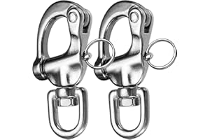 NECMETU Snap Shackle 316 Stainless Steel Swivel Shackle Sailing Halyard, Quick Release Snap Hook Boat Shackles Sailboat Hardware for Sailing Rigging Shackles